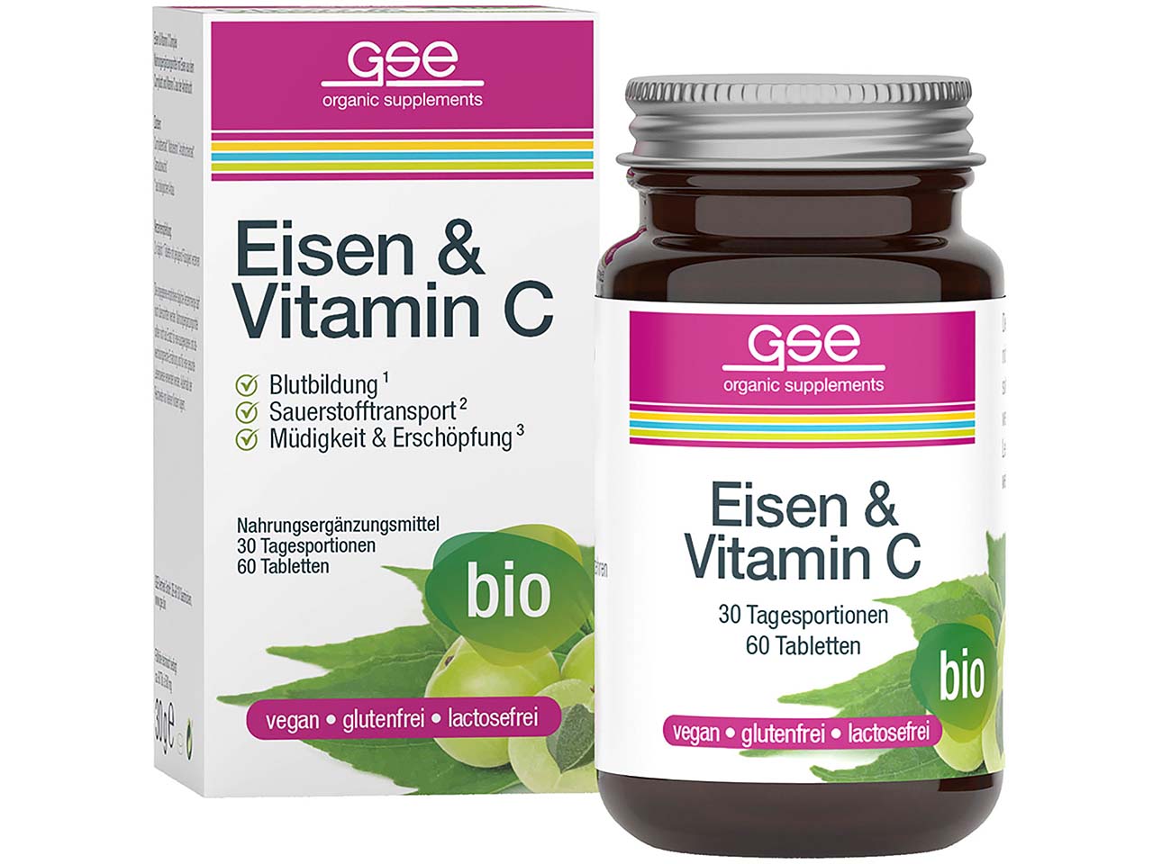 GSE Bio-Tabletten Eisen & Vitamin C Complex, 60 Stück