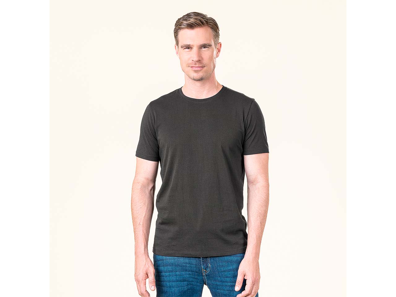 Living Crafts 2er-Pack Bio-Herren-T-Shirt 'TAWIN' mit Rundhalsausschnitt, black, Gr. M