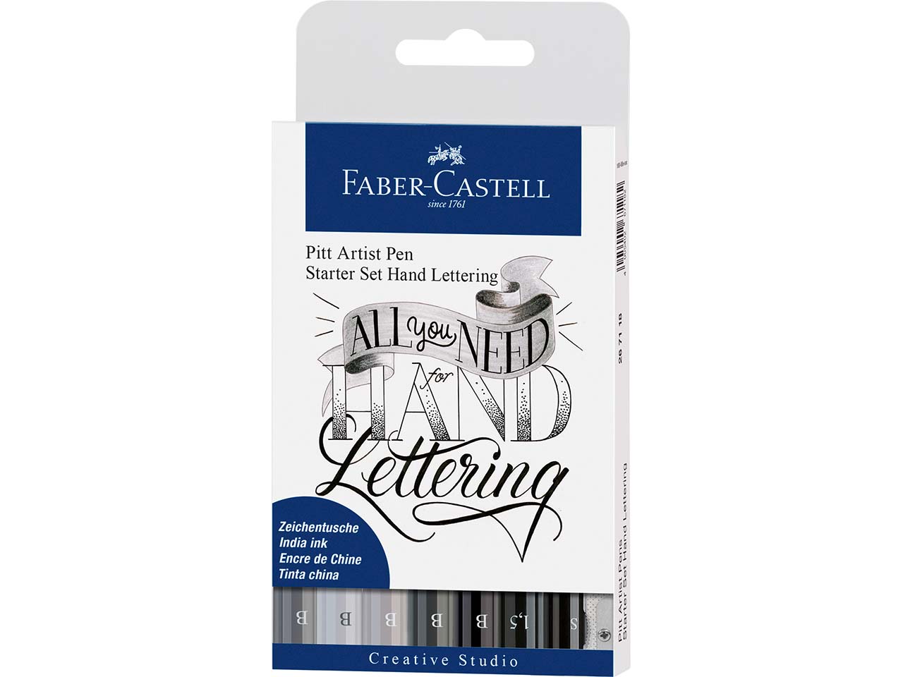 Faber-Castell Tuschestift "Grautöne" Pitt Artist Pen, Lettering-Set, 8 Stk.