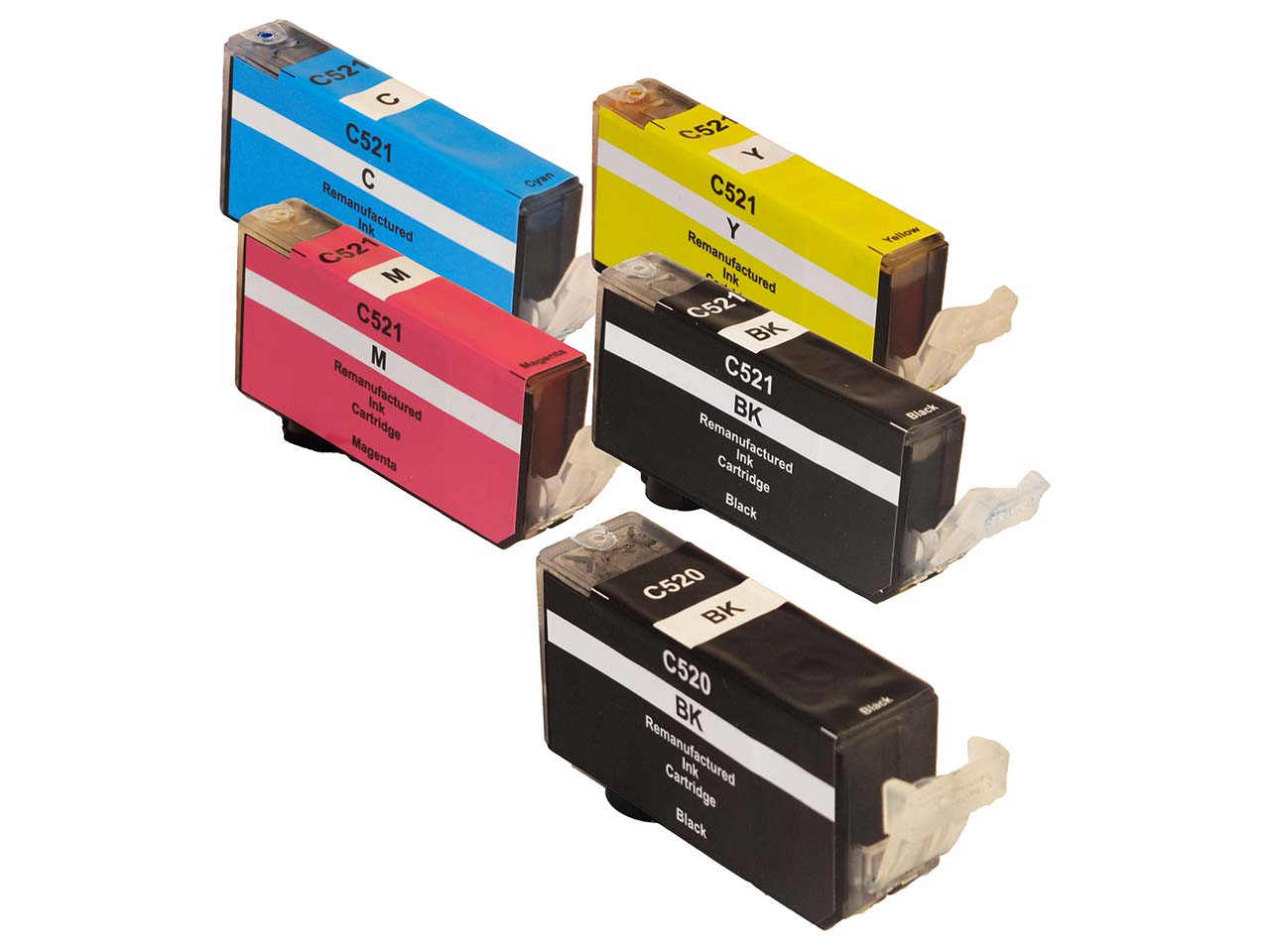memo Tintenpatronen ersetzt Canon PGI-520BK, CLI-521BK/C/M/Y, 5er-Set