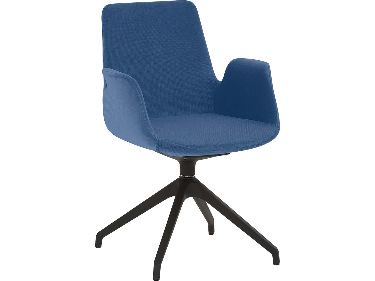 Besucherstuhl "2009" mit Sternfuß-Gestell, blau