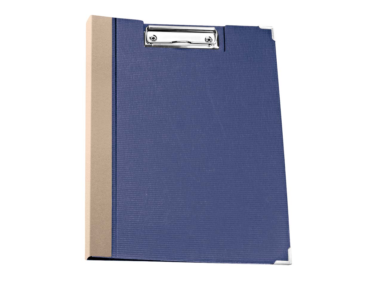 Klemmbrettmappe "Feine Welle" mit glattem Rücken, blau/natur
