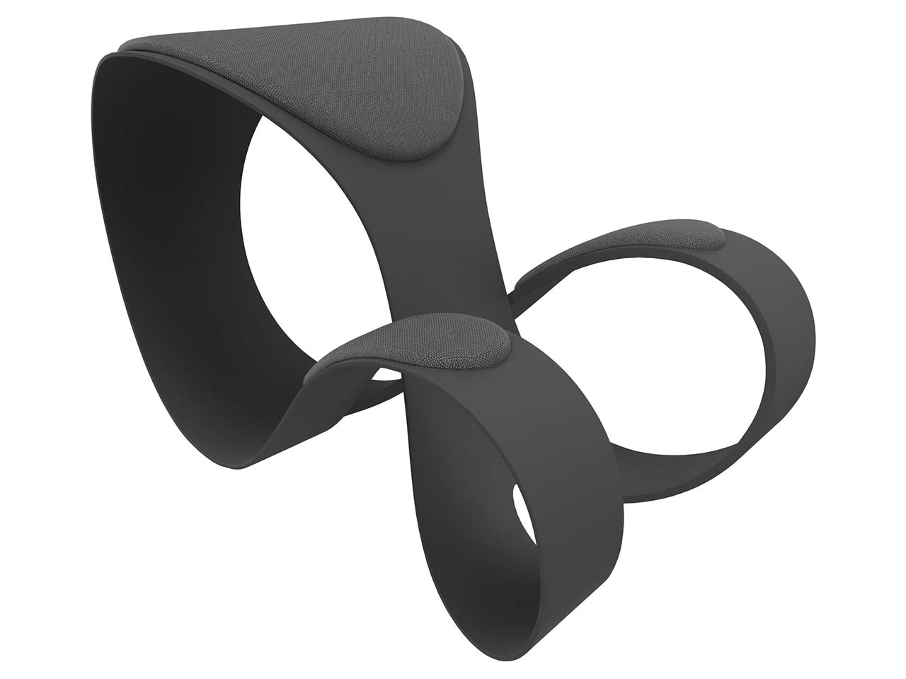 Quadrifoglio Kniehocker "Moon" Gestell braun, Bezug anthrazit