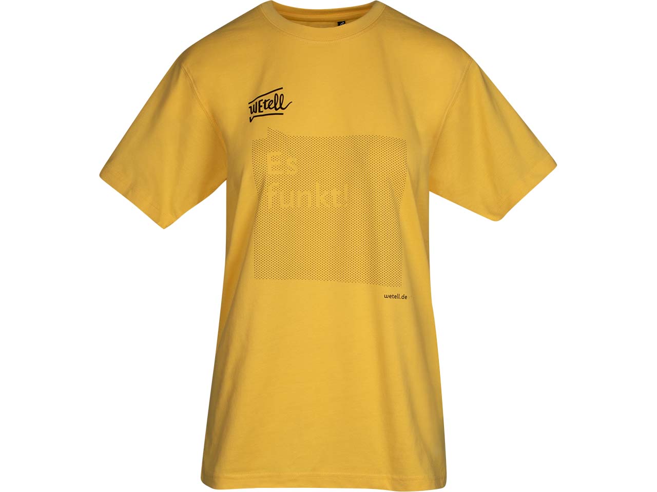 WEtell Bio-Herren-T-Shirt "Es funkt!", gelb, Gr. M