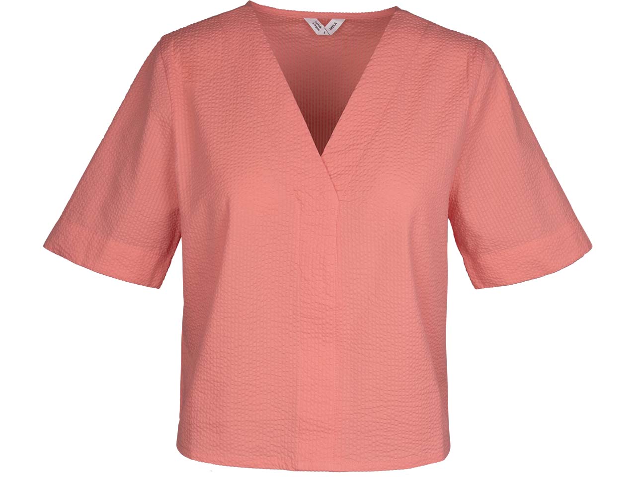 MELA Bio-Damen-Bluse "NALA" mit angedeuteter Knopfleiste, raspberry, Gr. L