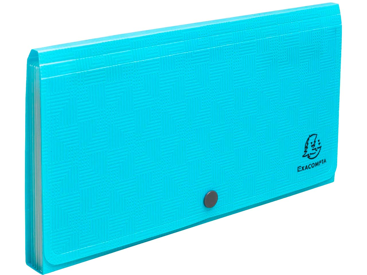 Exacompta Fächermappe 14 x 17 cm "Pop'N Co" 7 Fächer, Recycling-PP, cyan