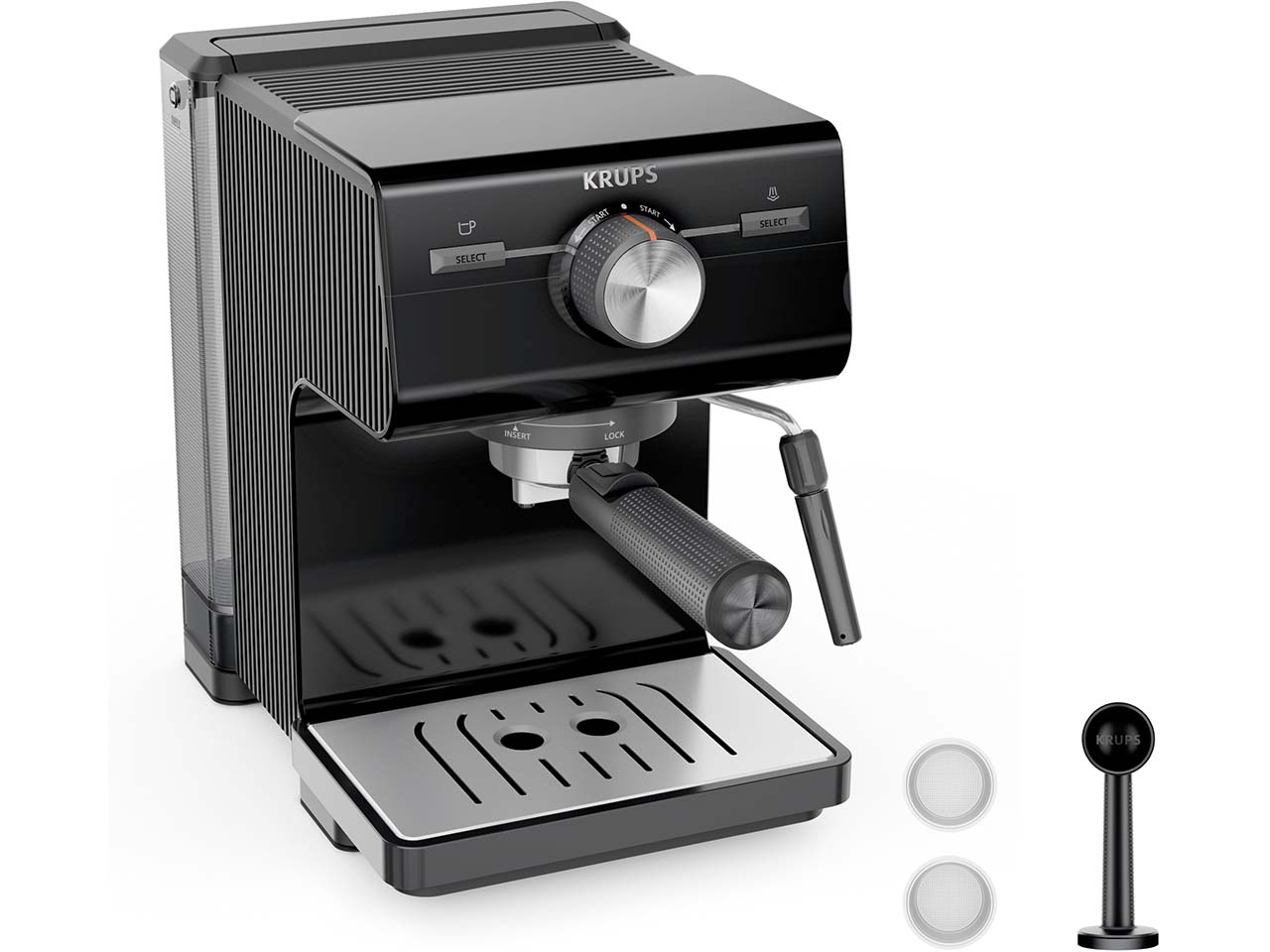 KRUPS Siebträger-Kaffeemaschine "Authentic XP3818", schwarz