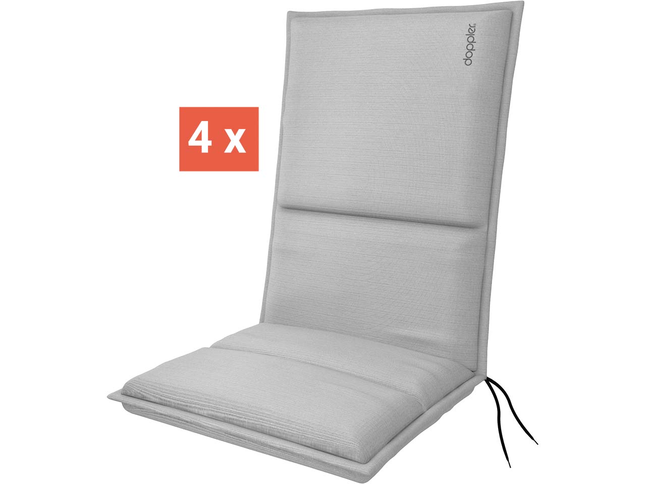 doppler Auflage "CITY" Midi, 4er-Pack, 110x48x6 cm, Polyester, hellgrau