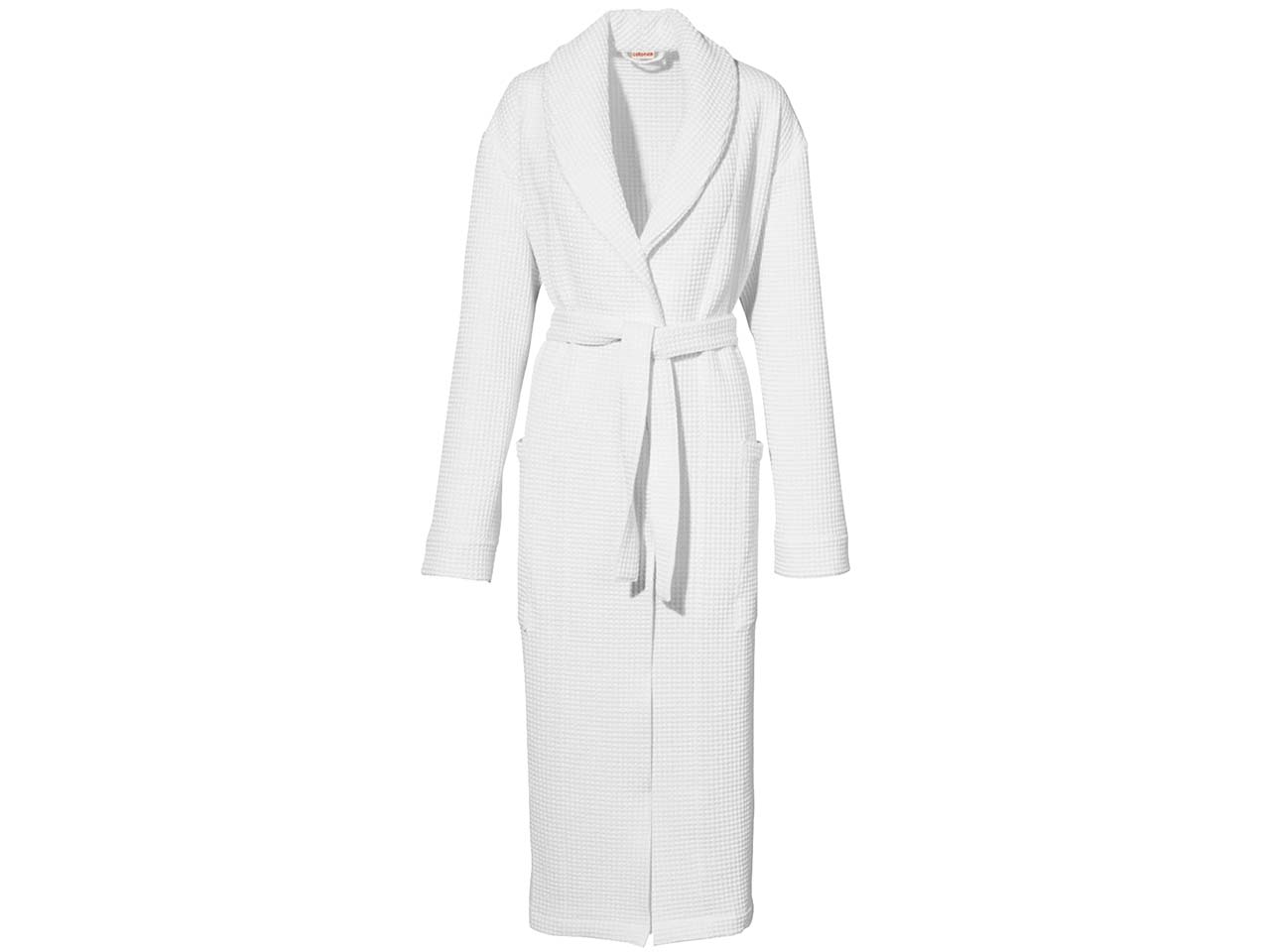 Cotonea Waffelpikee Bademantel aus Bio-Baumwolle, Gr. S, weiß