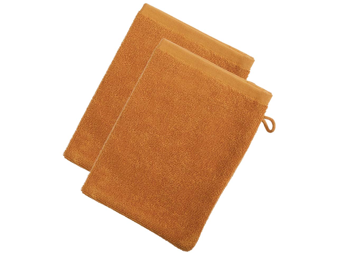 2er-Pack Living Crafts Bio-Waschhandschuh "ORLANDO" 22 x 16 cm, amber