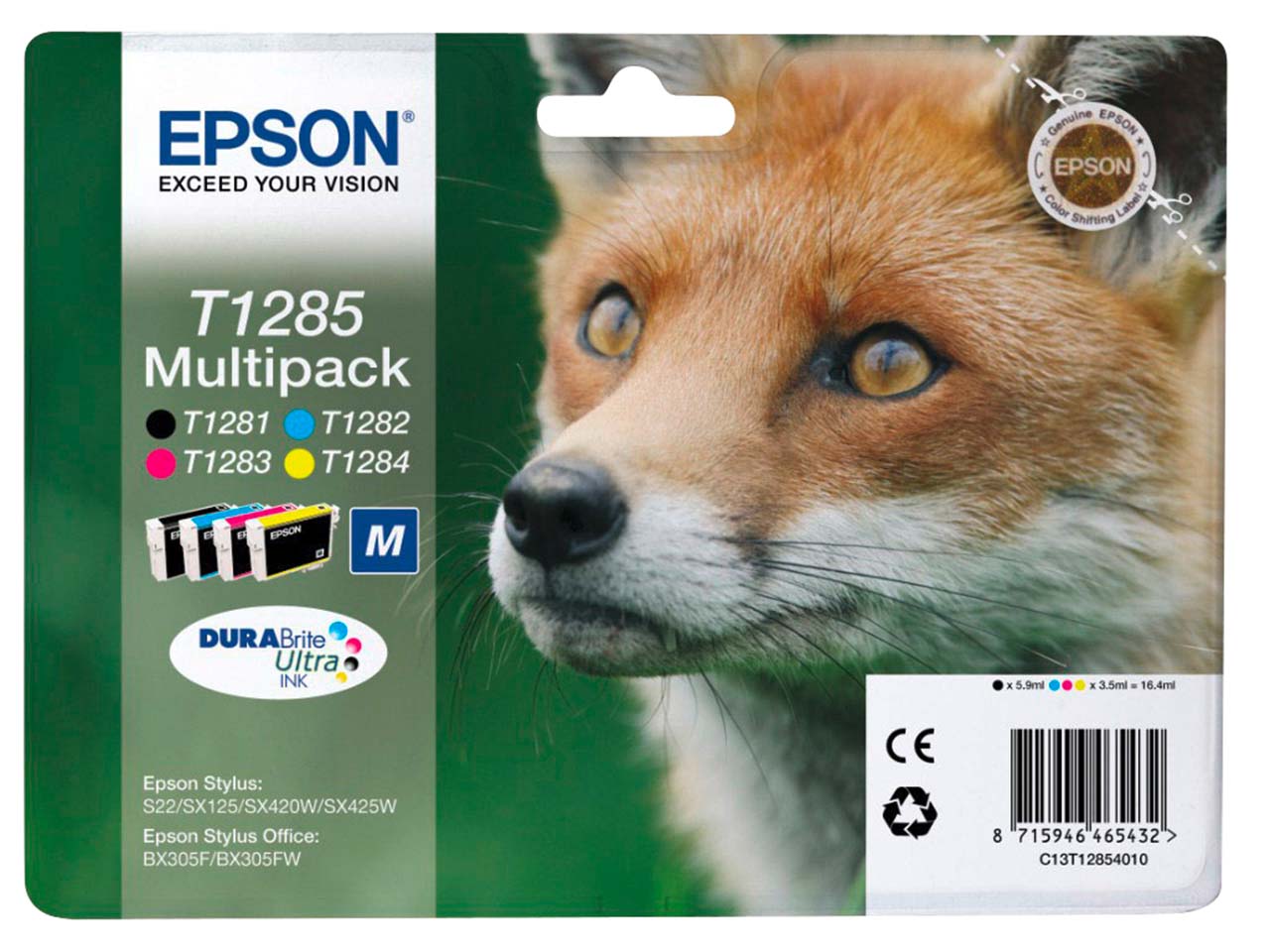 Epson 4er Set Tintenpatronen T1285 schwarz, cyan, magenta, gelb