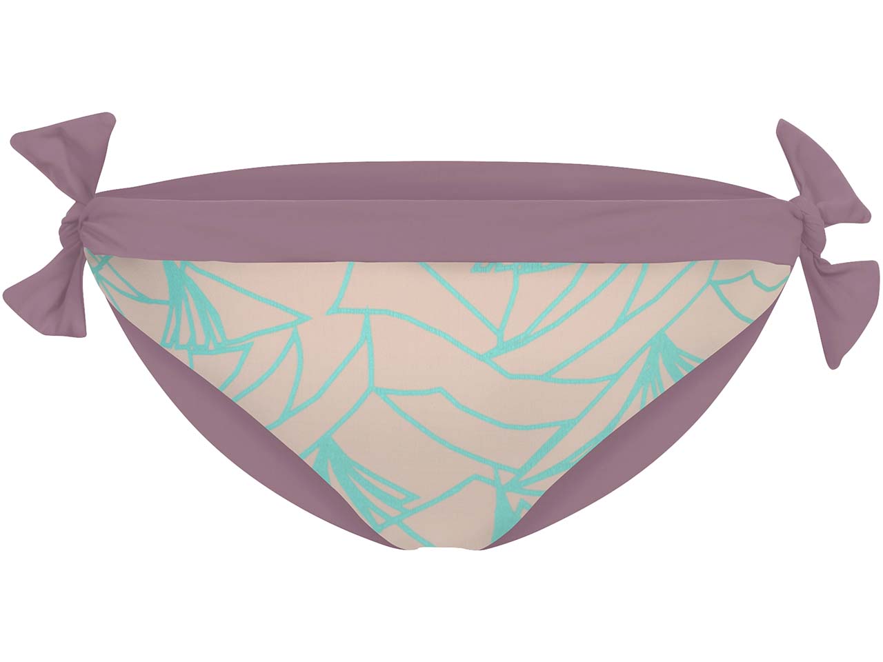 bleed Damen-Bikini-Wendehose mit seitlichen Verschlussbändern, lila-beige, Gr. S