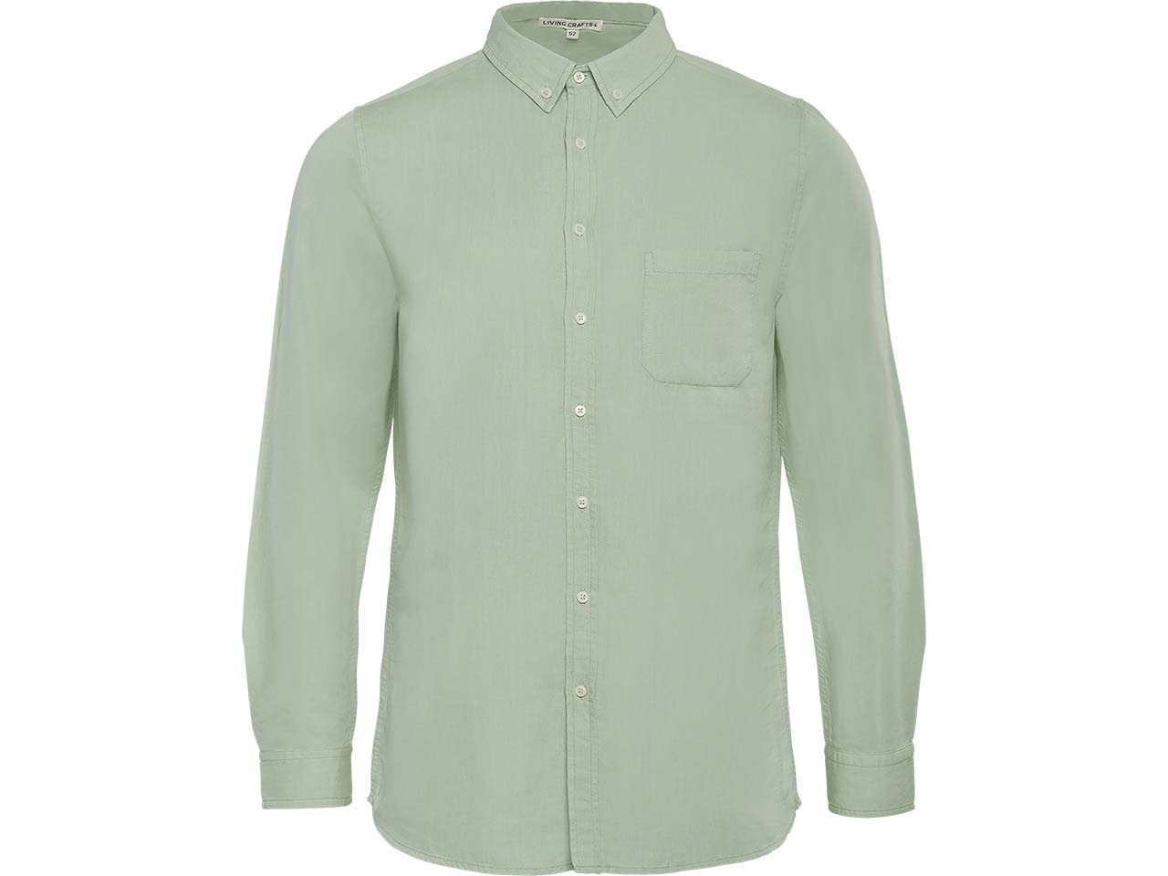 Living Crafts Herren-Hemd "ROB" mit Button-Down-Kragen, seagrass, Gr. 50