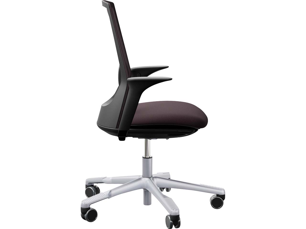 HAG Bürodrehstuhl "Futu mesh 1100-S" mit AL, Gestell: silber, Stoff: "FutuKnit" Aubergine