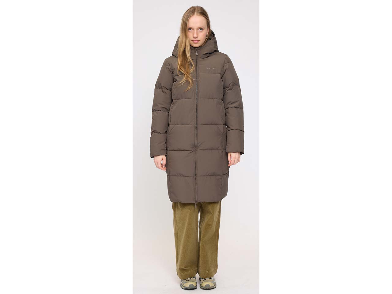 MAZINE Damen-Steppmantel "Basic Puffer" mit 2-Wege-Reißverschluss, olive brown, Gr. S
