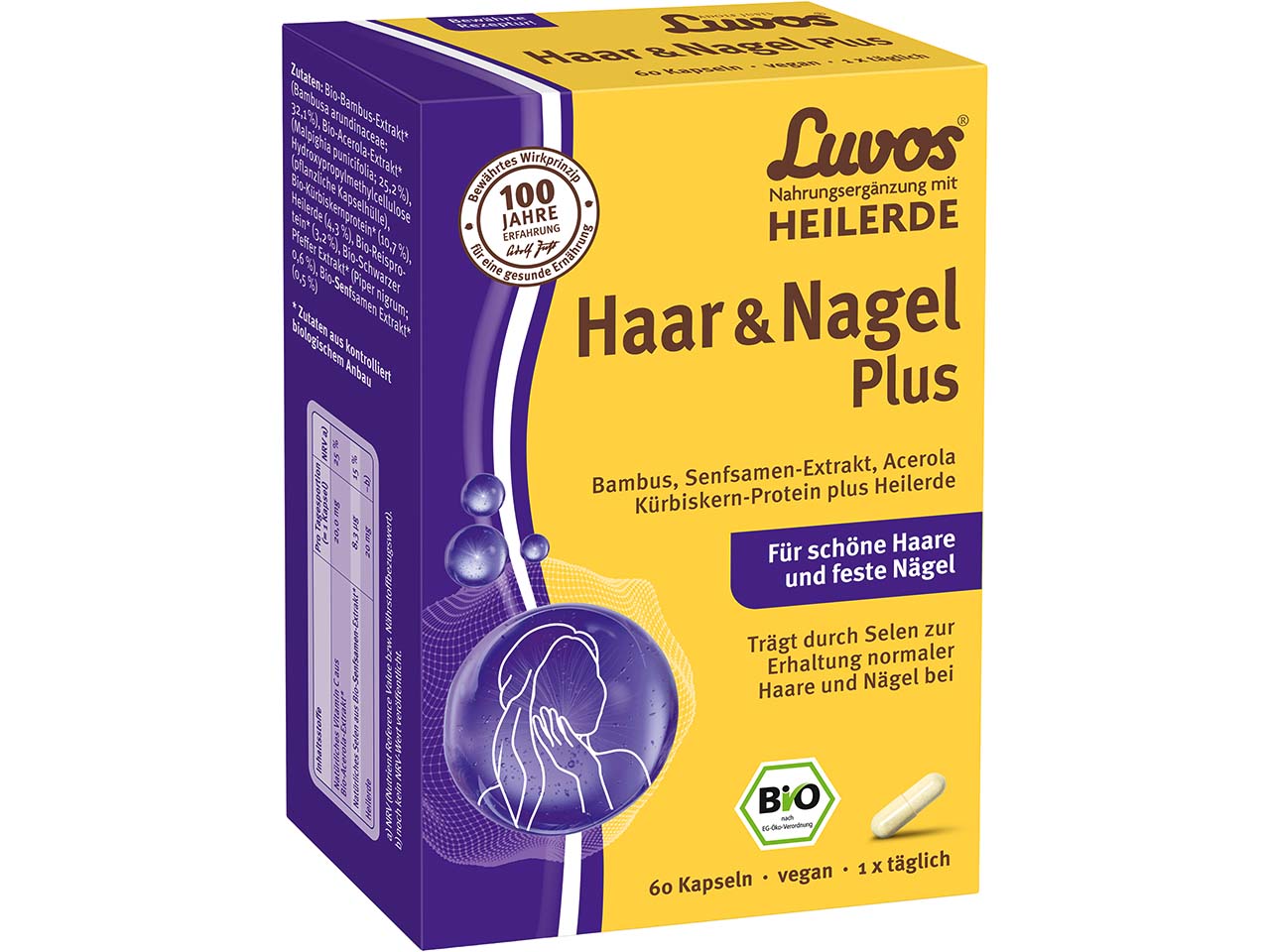 Luvos Heilerde-Kapseln "Haar & Nagel Plus", 28 g (60 Kapseln)