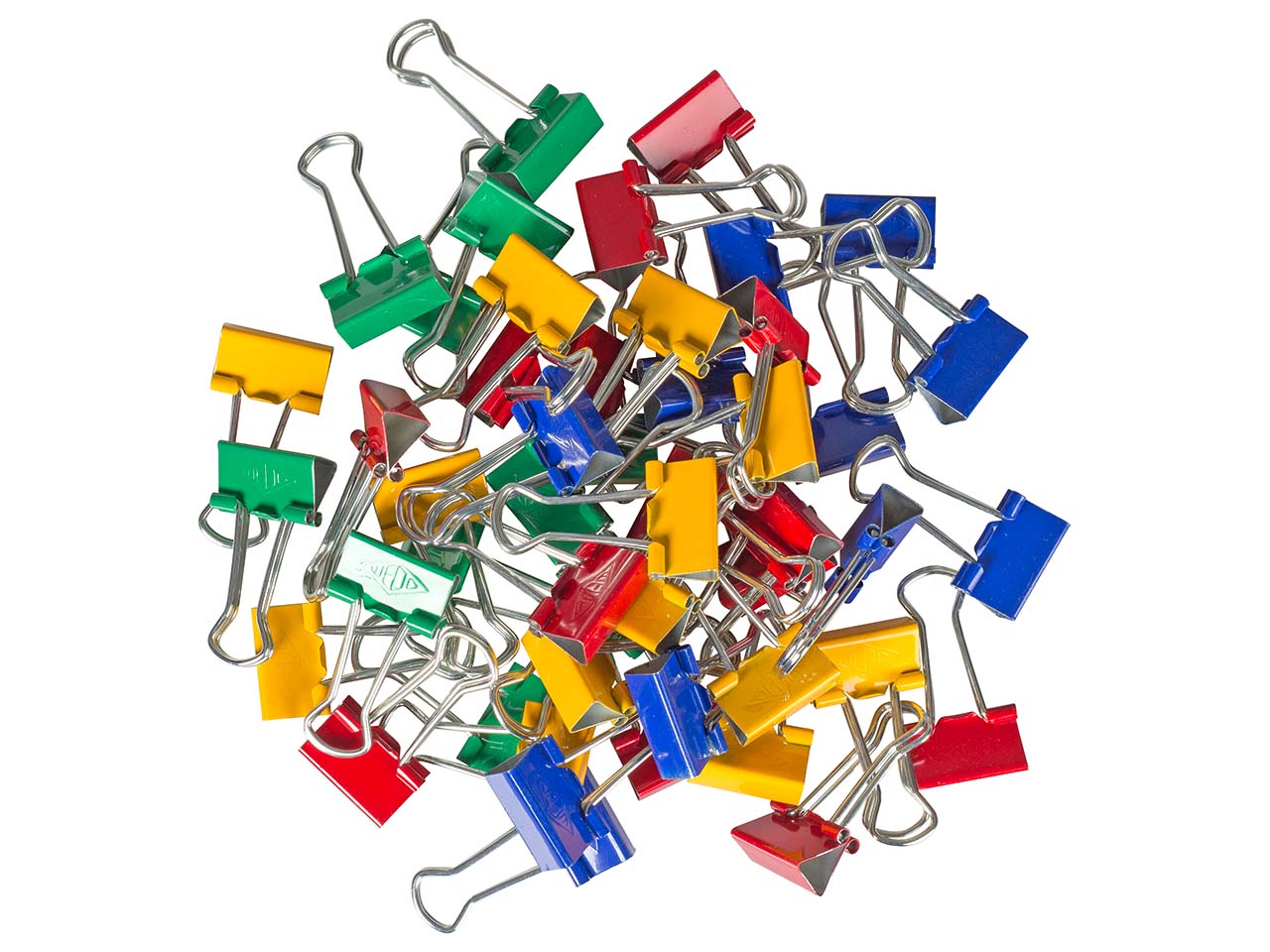 50 Stück Foldbackklammern 19mm sort.Far.