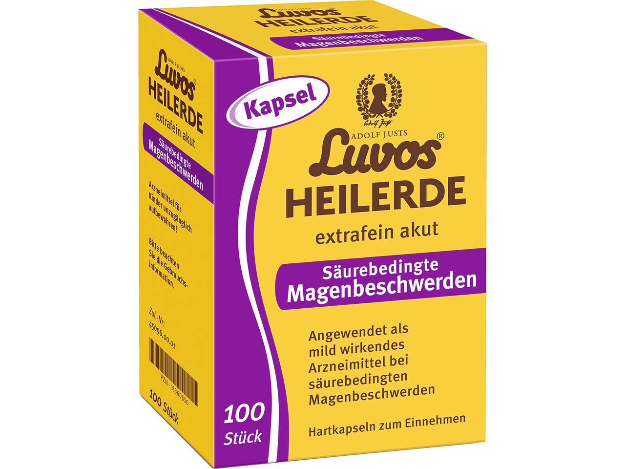 Luvos Heilerde-Kapseln für säurebedingte Magenbeschwerden, extrafein akut, 100 Stk.