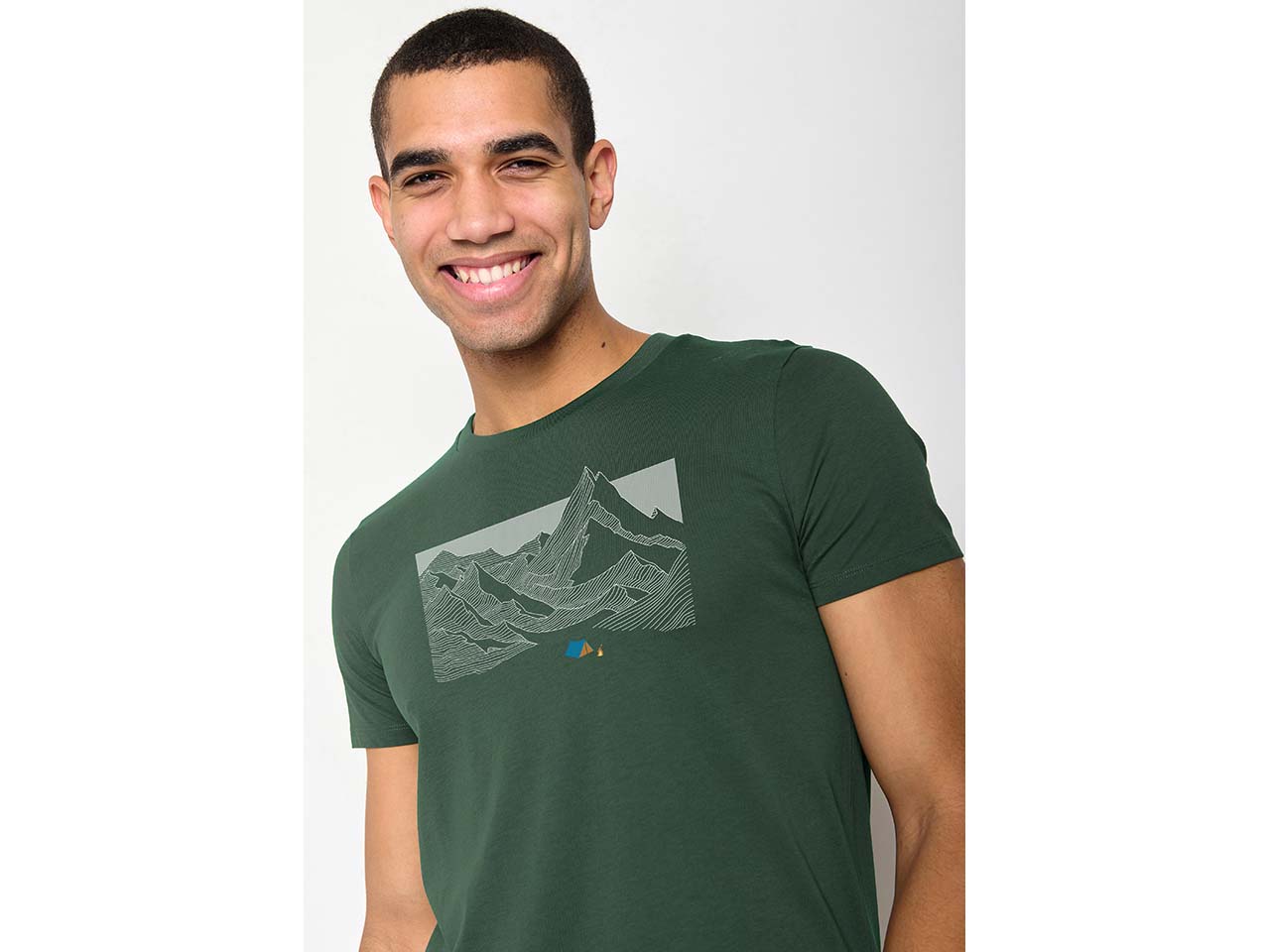 GREENBOMB Bio-Herren-T-Shirt "Nature Valley" mit Rundhalsausschnitt, bottle green, Gr. M