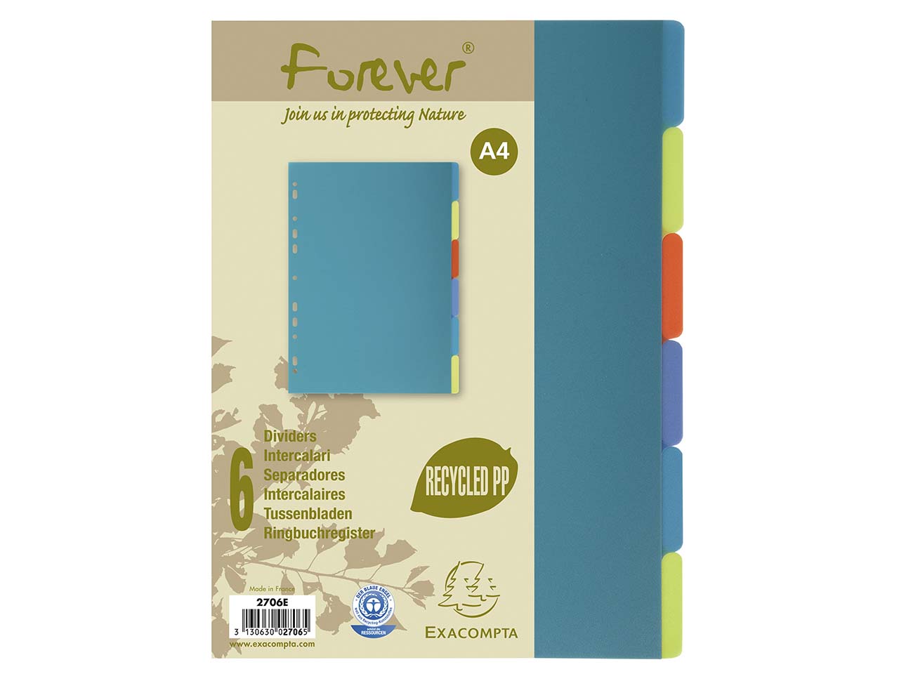 Exacompta Register 'Forever' A4 aus Recycling-PP 6-teilig