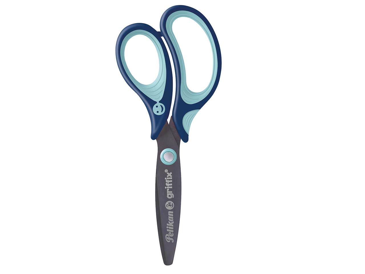 Pelikan Ergonomische Schulschere "griffix" blau, rund, für Rechtshänder, 14 cm