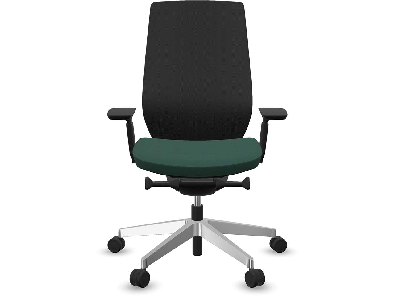 Profim Bürodrehstuhl "ACCIS PRO" mit Armlehnen, Gestell: silber, Sitz: grün