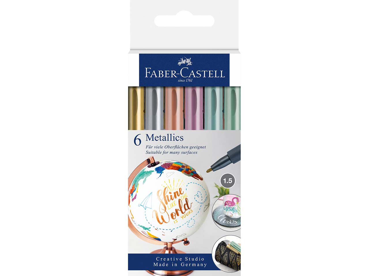 Faber-Castell Permanent-Marker "Metallics", 6er-Set