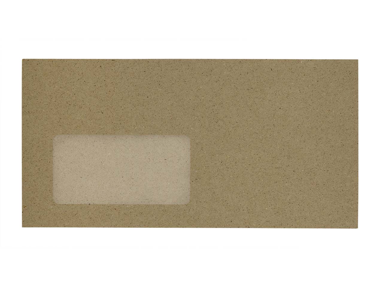 100 Briefumschläge aus Graspapier DIN lang, Haftklebung, mit Fenster, 85 g/m²