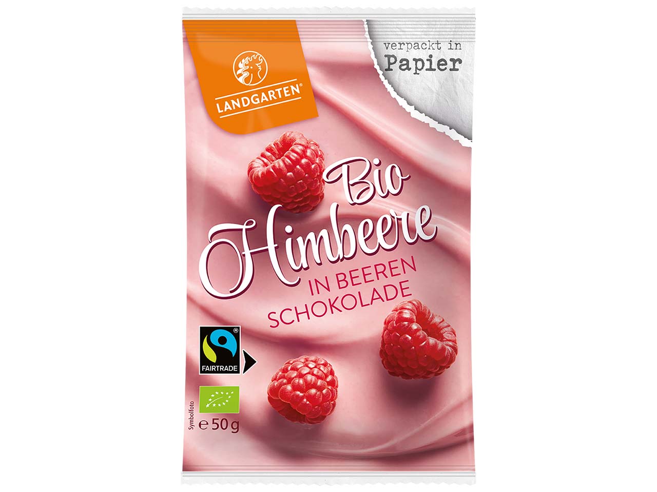 Landgarten Bio-Himbeere in Beeren-Schokolade, 50 g