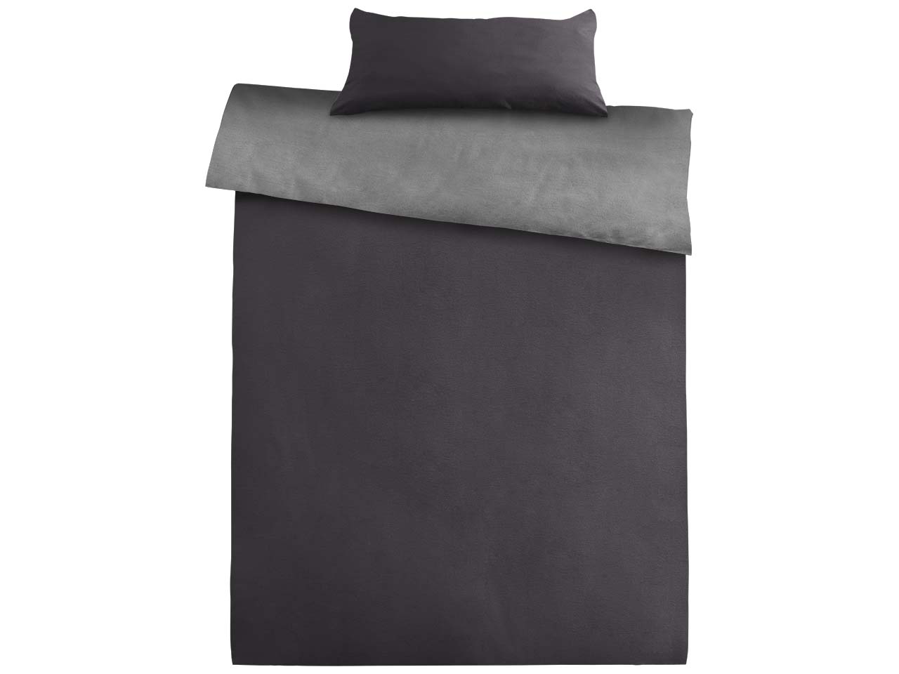 Cotonea Wendebettwäsche "Edelbiber" aus Bio-BW 40 x 80/135 x 200 cm, silber/anthrazit