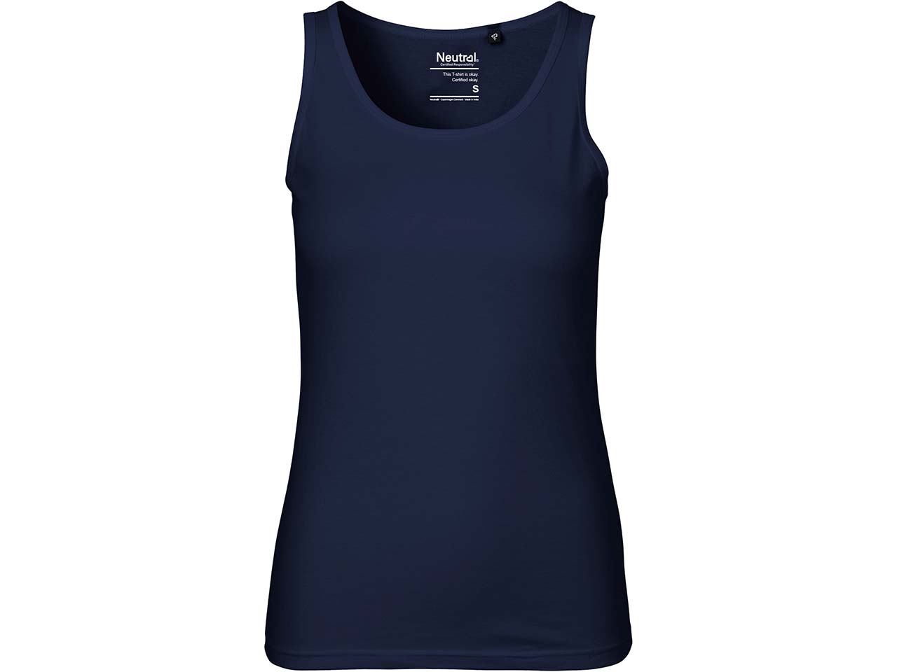 Neutral Bio-Damen-Tanktop mit Rundhalsausschnitt, navy, Gr. L