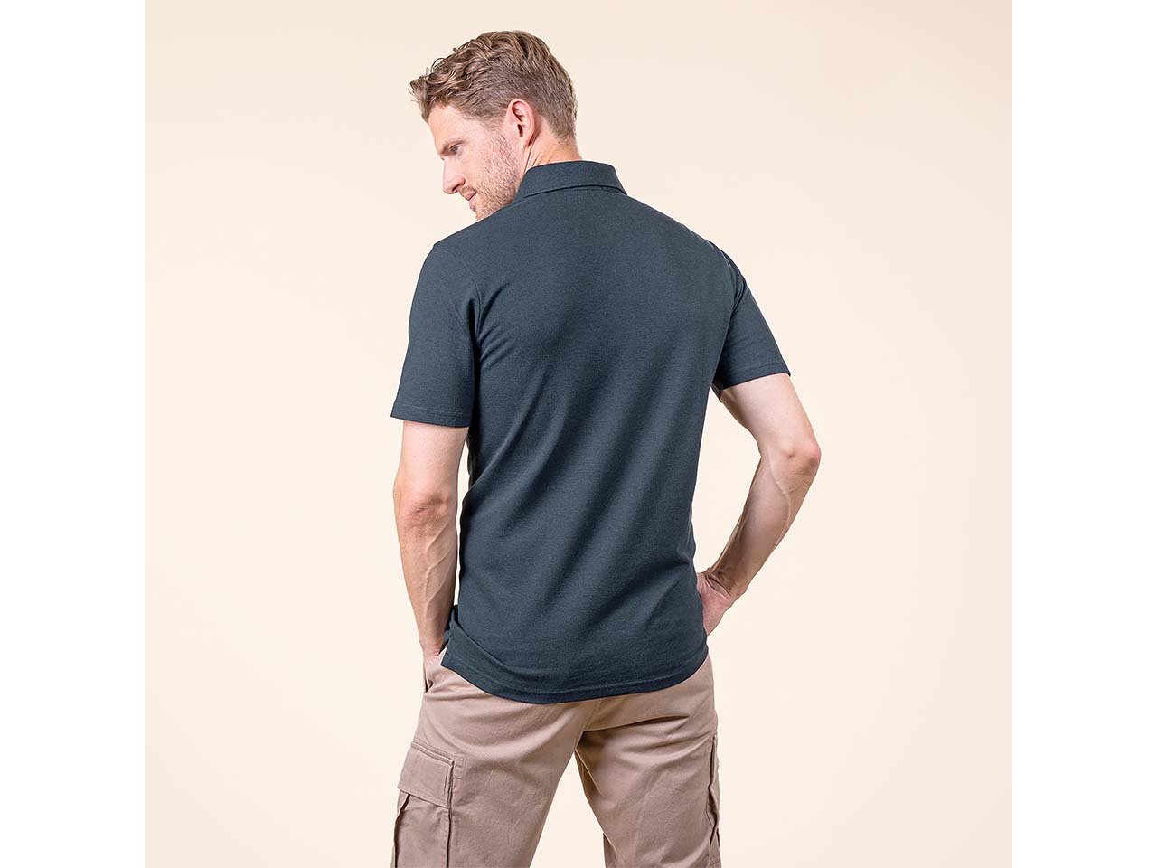 Living Crafts Bio-Herren-Polo-Shirt 'TIRMON', midnight, Gr. M
