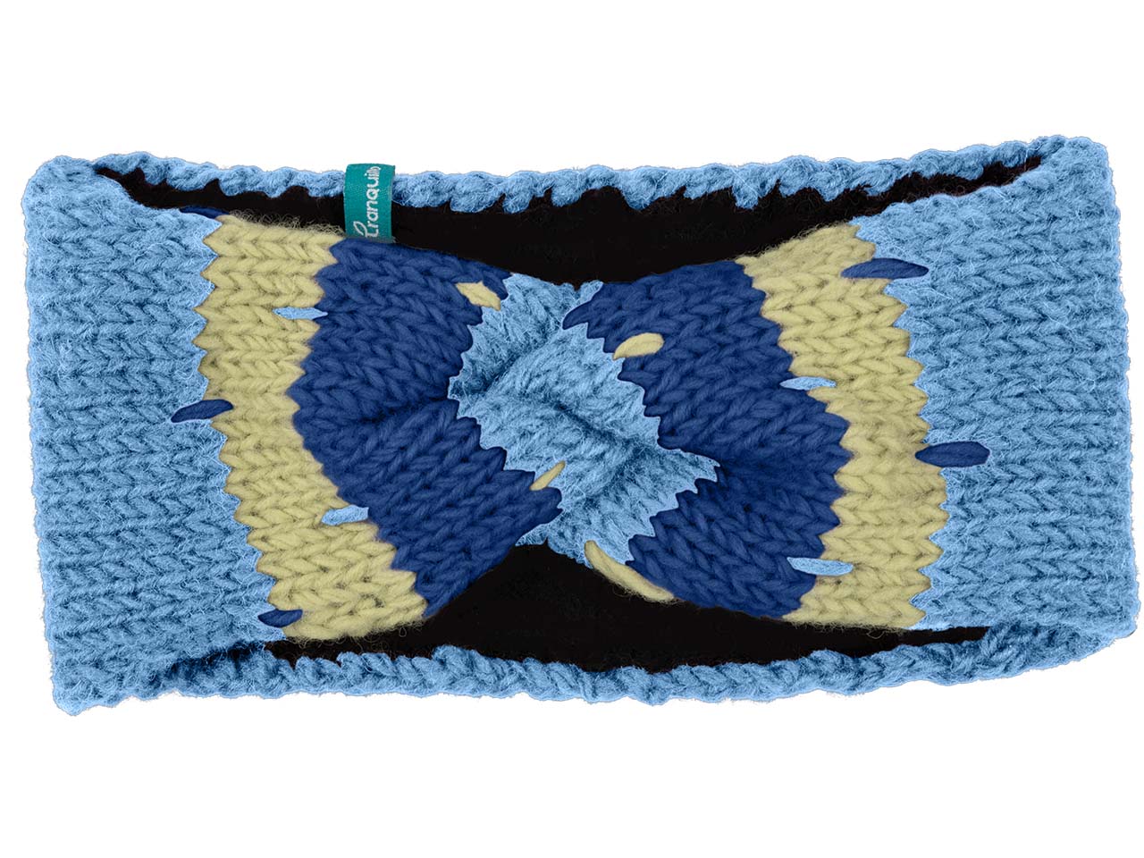 tranquillo Woll-Stirnband, gemustert, indigo