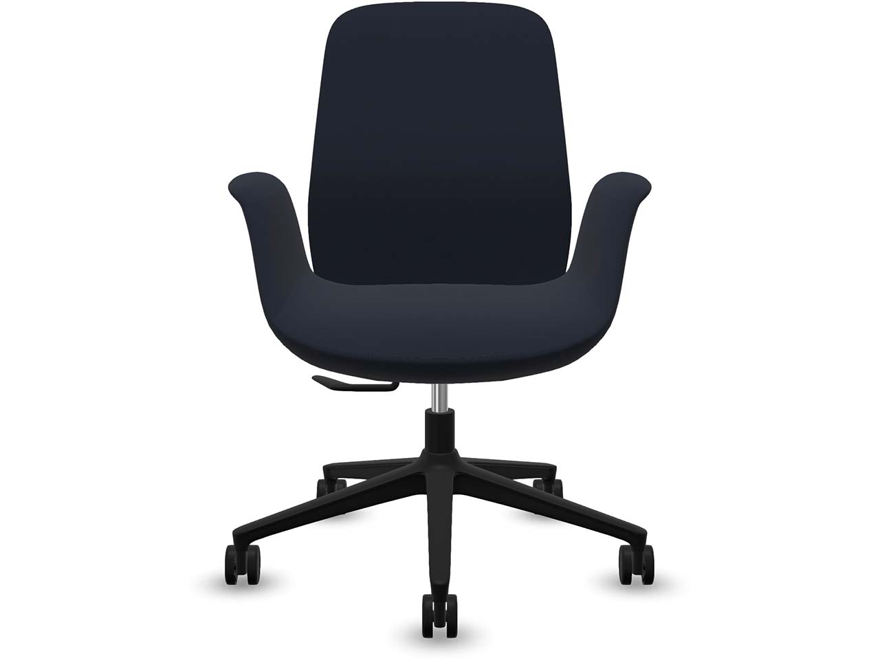 Profim Bürodrehstuhl „ELLIE PRO“ mit Armlehnen, schwarz, Stoff: blau