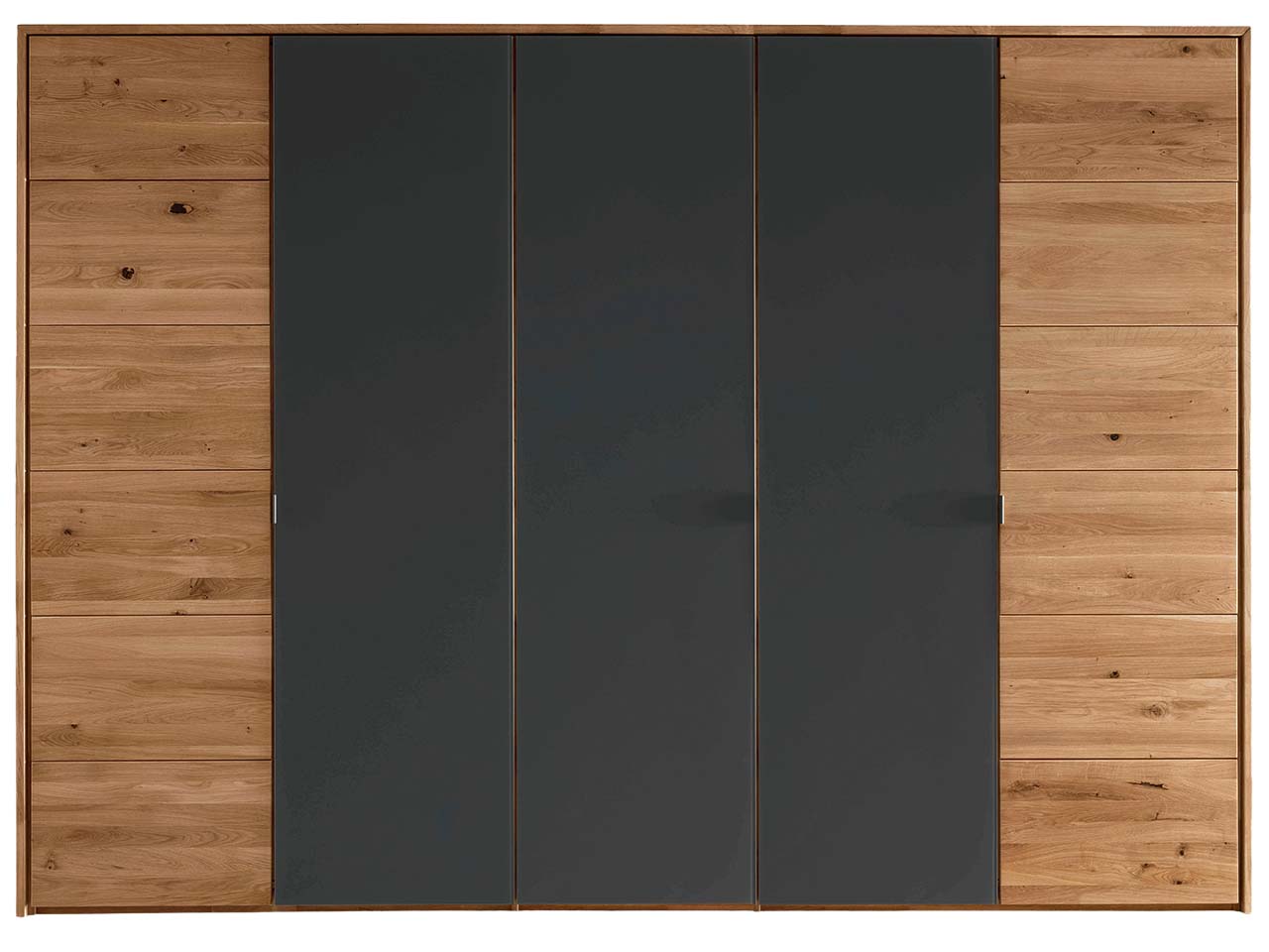 Kleiderschrank "Bolle" 5-türig mit Glas, anthrazit