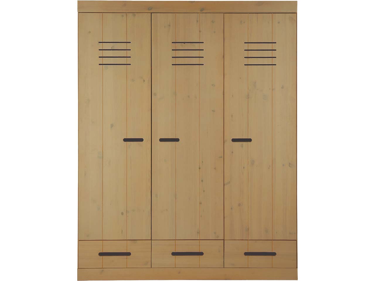 Kleiderschrank "Tobykids" 3 Türen, 3 SL, B150xT58xH190 cm, Kiefer geb./geölt