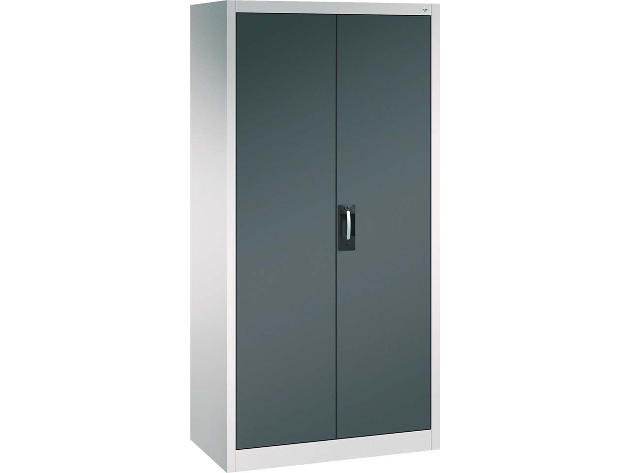 C+P Stahl-Flügeltürenschrank, H1950xB930xT500 mm, Lichtgrau/Anthrazitgrau