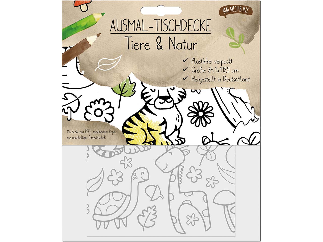 MAL MICH BUNT Ausmal-Tischdecke "Tiere"