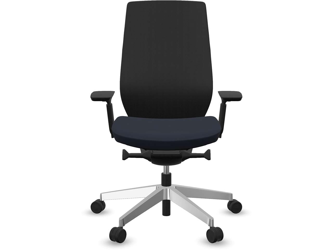 Profim Bürodrehstuhl "ACCIS PRO" mit Armlehnen, Gestell: silber, Sitz: blau