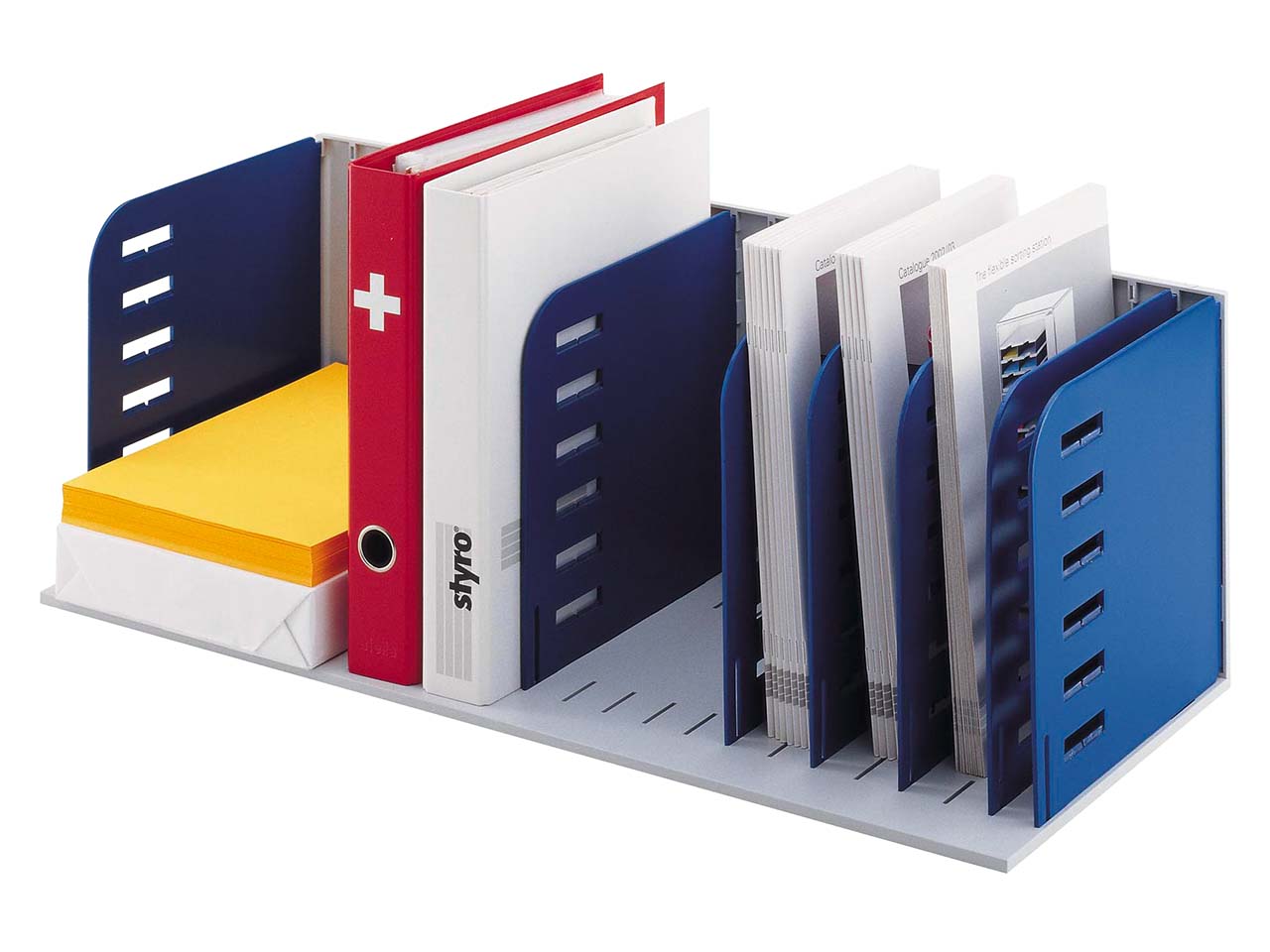 Styrorac mit 8 Trennwänden grau/blau