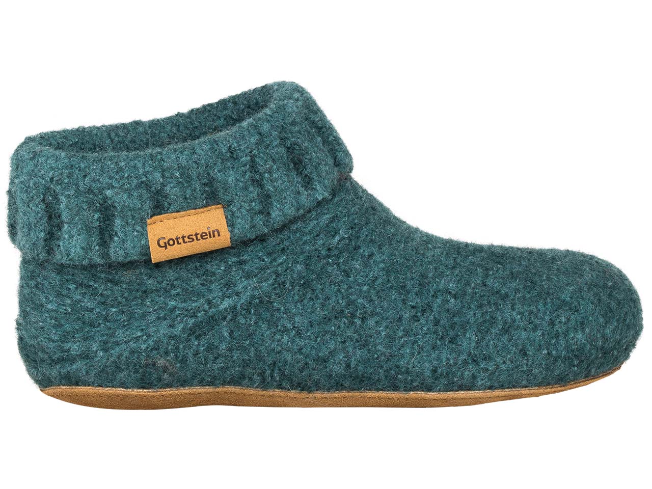 Gottstein Hausschuhe 'Knit Boot' grün melange, Gr. 37