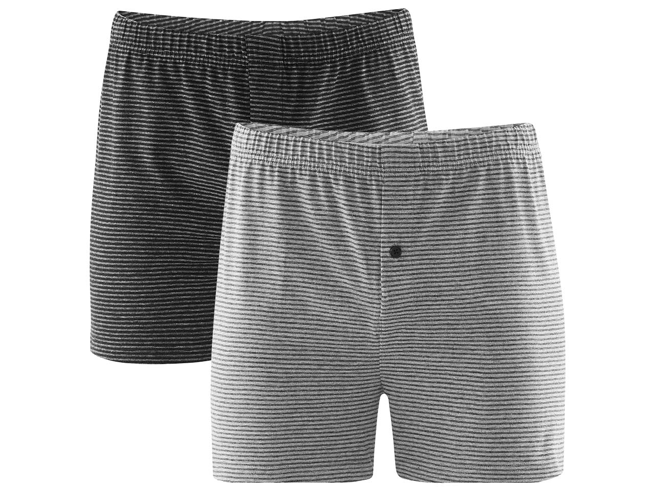 Living Crafts 2 Herren-Boxershorts "Ben" aus Bio-Baumwolle schwarz/grau gestreift, Gr. XL