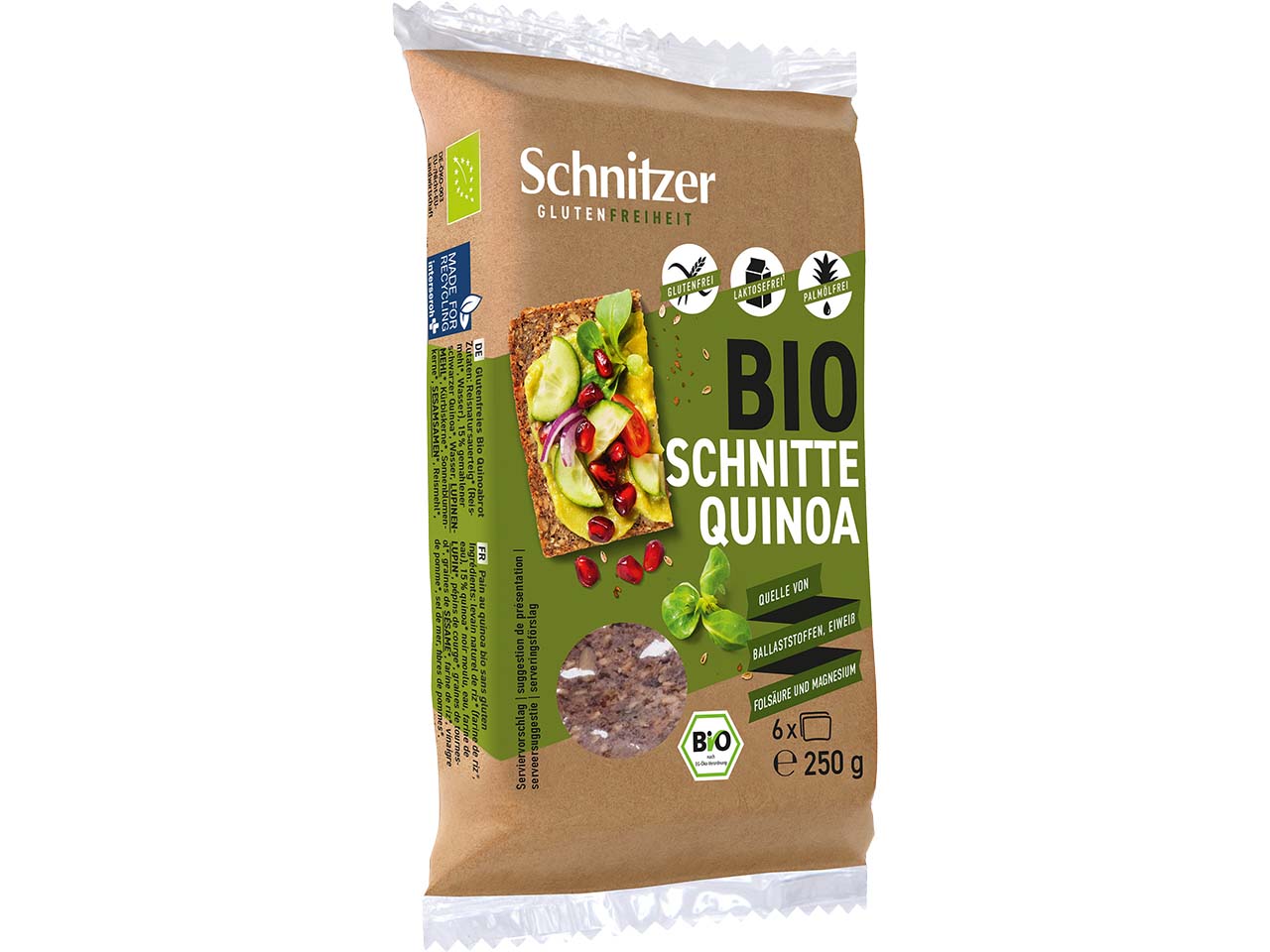 Schnitzer Bio-Quinoabrot "Schnitte Quinoa", glutenfrei, 250 g