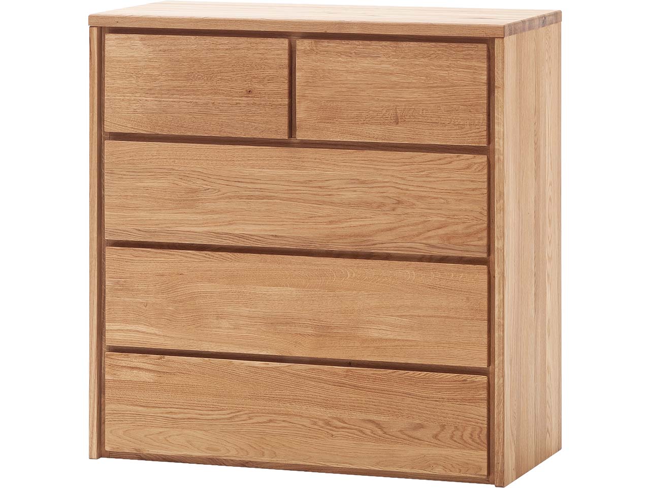 Kommode "Rödvig" aus Wildeiche, mit 5 Schubladen, B 88 x T 42 x H 91 cm