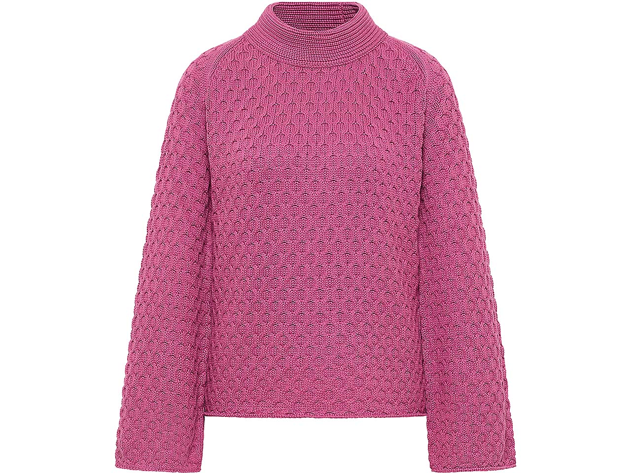 tranquillo Bio-Damen-Pullover mit Fledermausärmeln, red violet, Gr. S