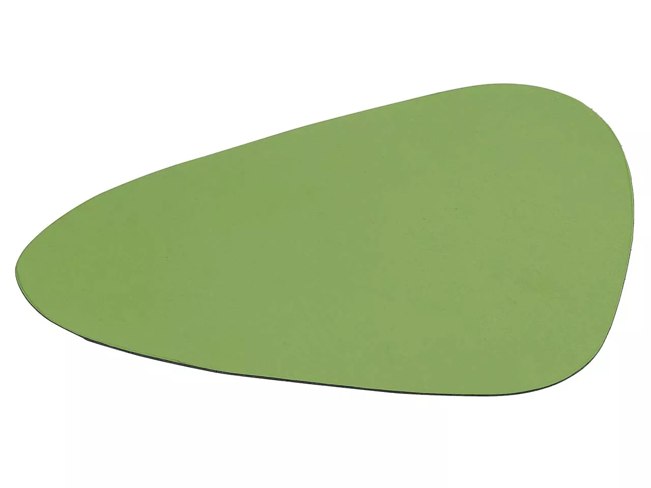 Mousepad aus Recyclingleder Tropfenform, grün