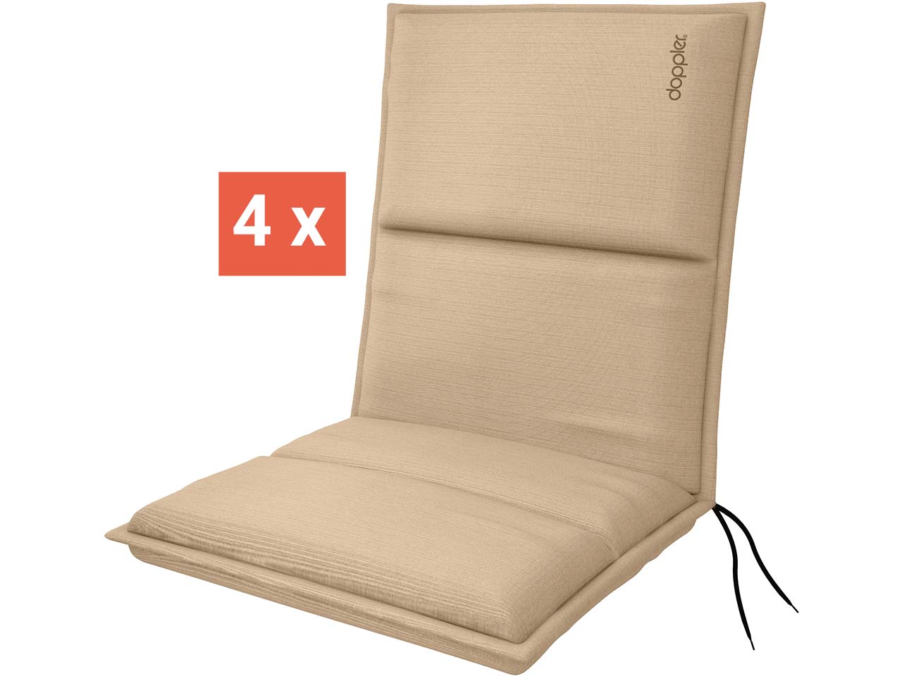 doppler Auflage "CITY" für Niederlehner, 4er-Pack, 100x48x6 cm, Polyester, sand