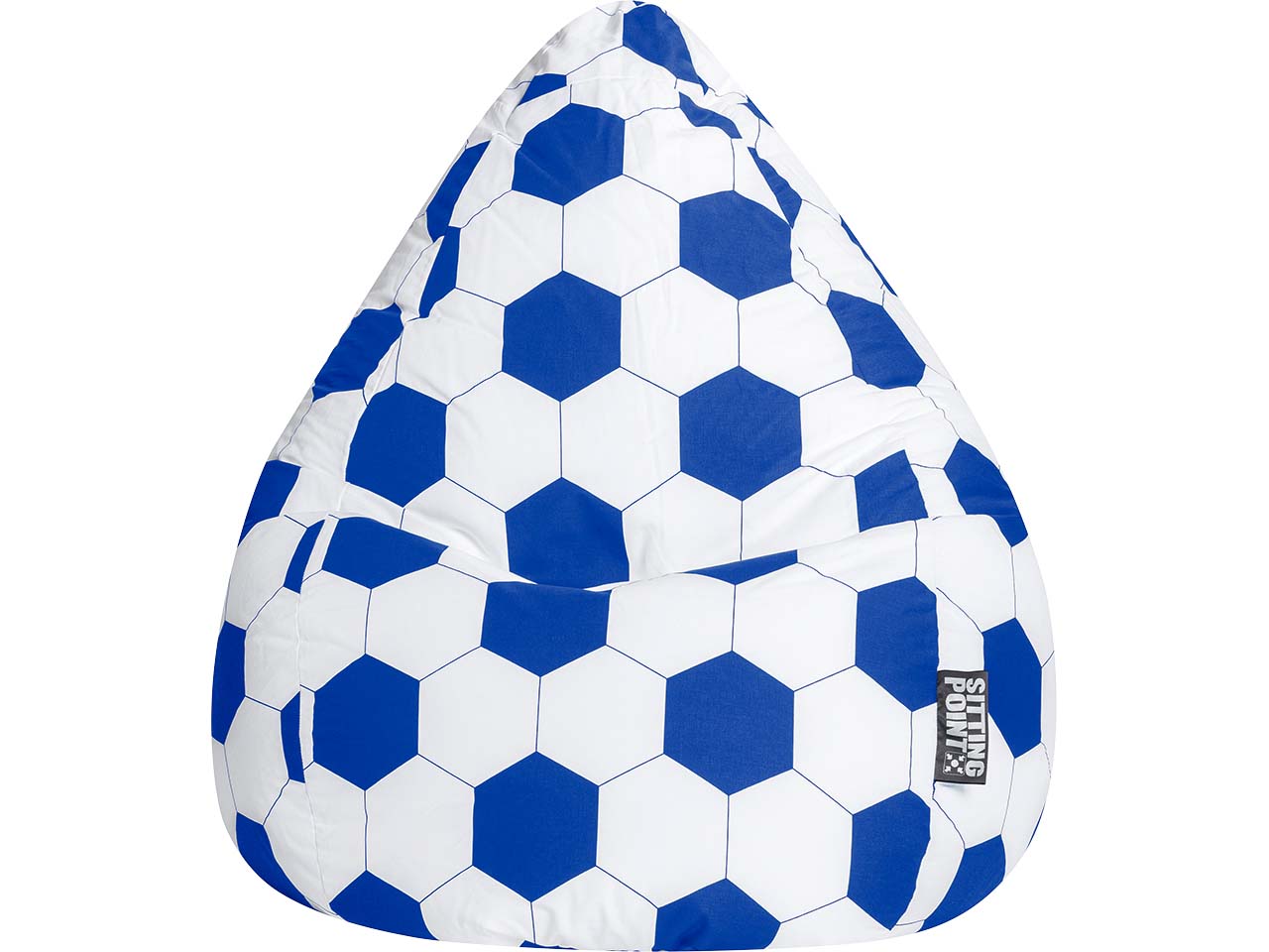 Sitzsack "Fankurve XL", 70 x 110 cm, blau-weiß