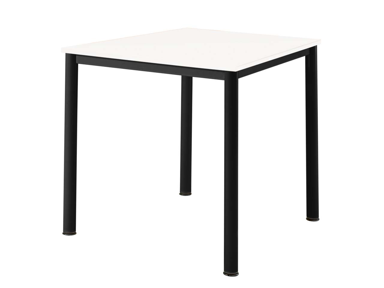 Konferenztisch "CONTACT Base" rechteckig, 80 x 80 cm, schwarz, Buche weiß lackiert