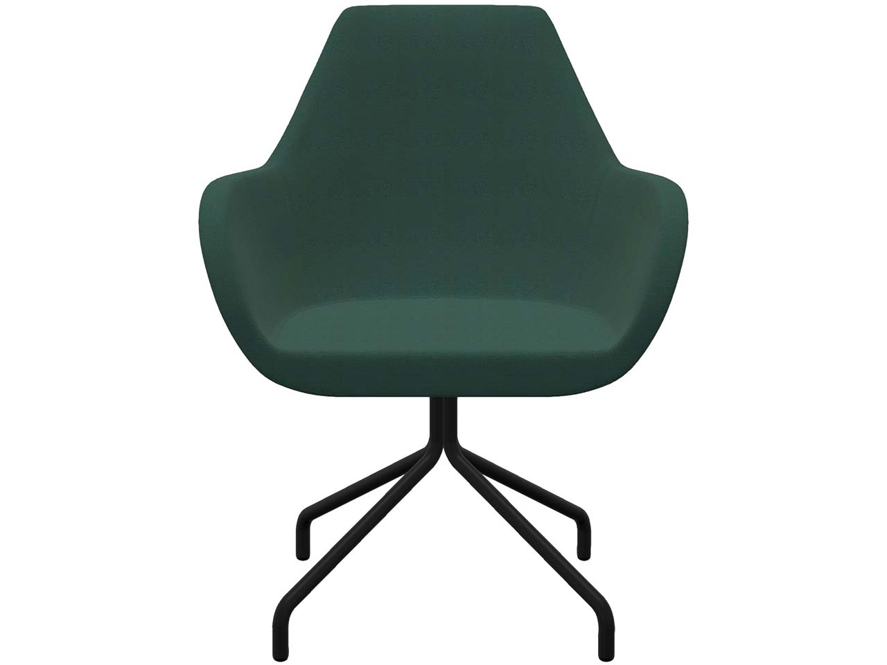 Profim Besucherstuhl "FAN" mit drehbarem Sternfußgestell, schwarz, Stoff: grün